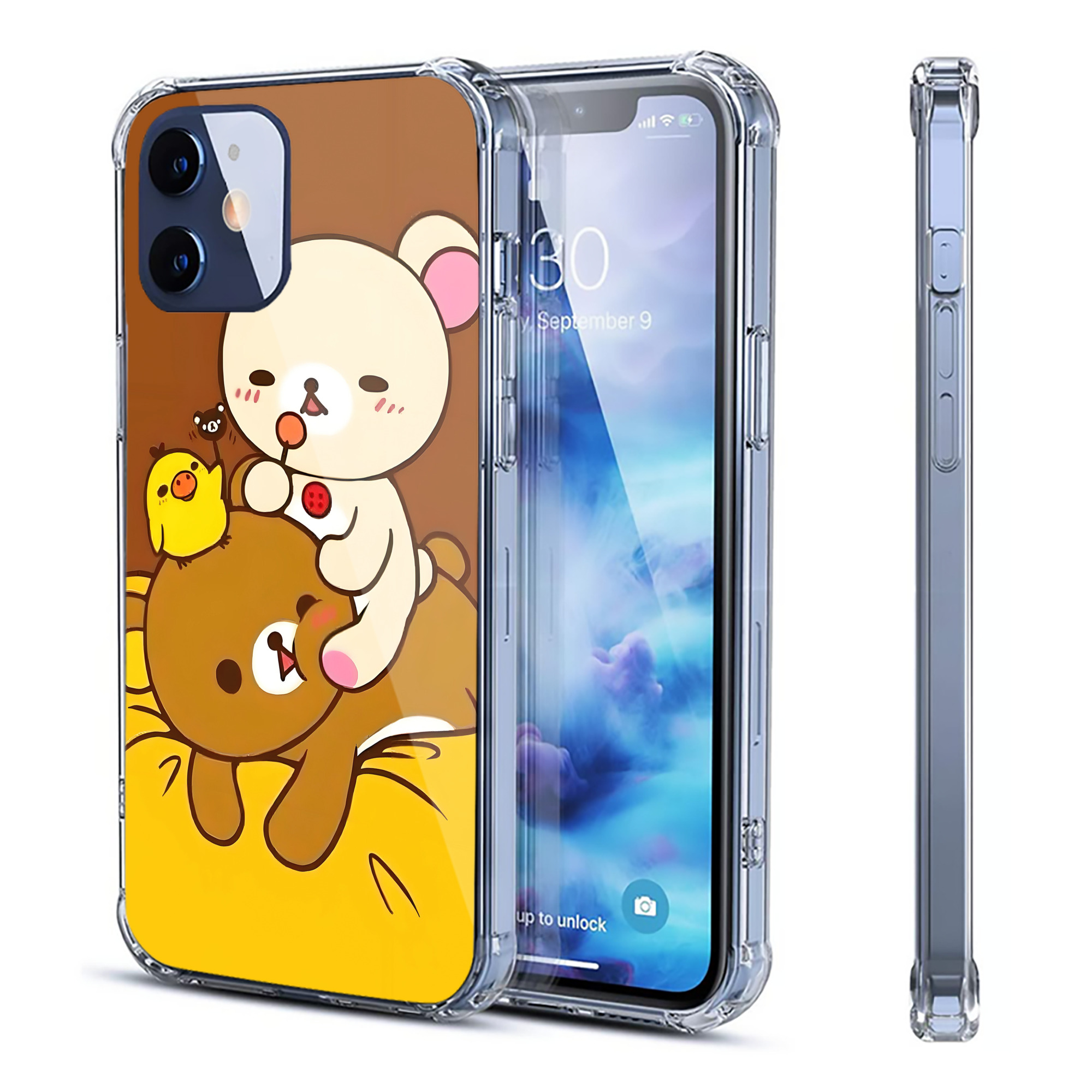 （画像用） リラックマ リラックマ キイロイトリ Rilakkuma Korilakkuma Kiiroitori 【iPhone 12シリーズ対応】透明スマホケース（クリアソフトケース）